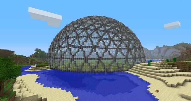 Geodesic Dome Construction in Minecraft Made Easy with Schematics